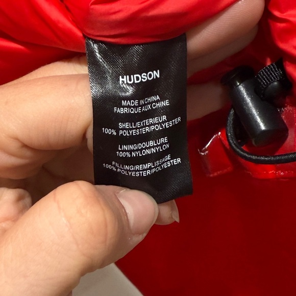 New Hudson Liquid Core Puffer Quilted Jacket Coat XL Red Water Repellent Casual - Picture 9 of 15